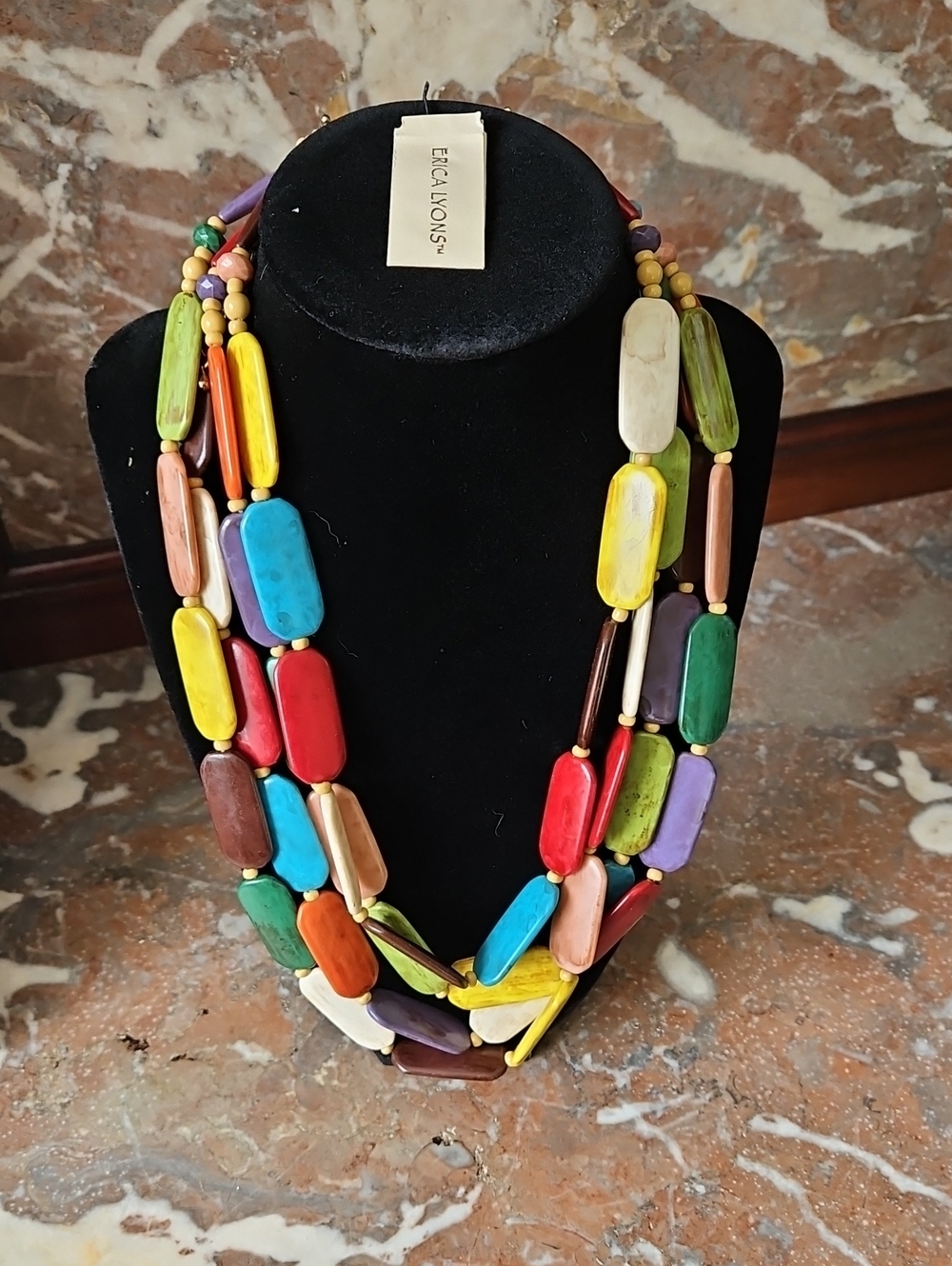 NWT Erica Lyons Boho Multi Strand Rainbow Necklace